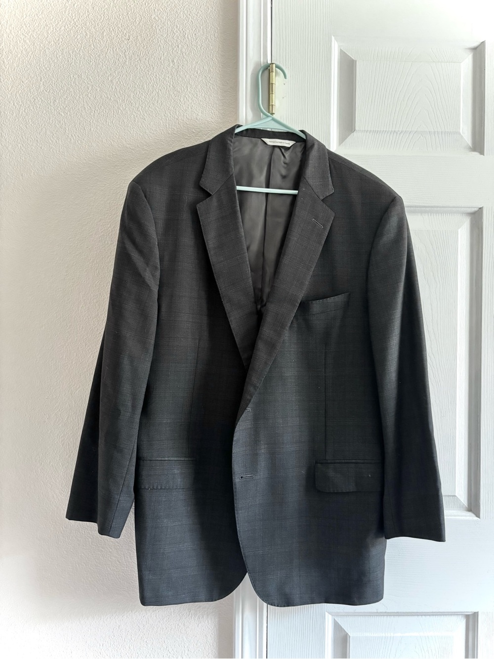 Samuelsohn SB Beckett Super 110s Blazer Wool Size 48R 2 Button Grey Pin Stripe